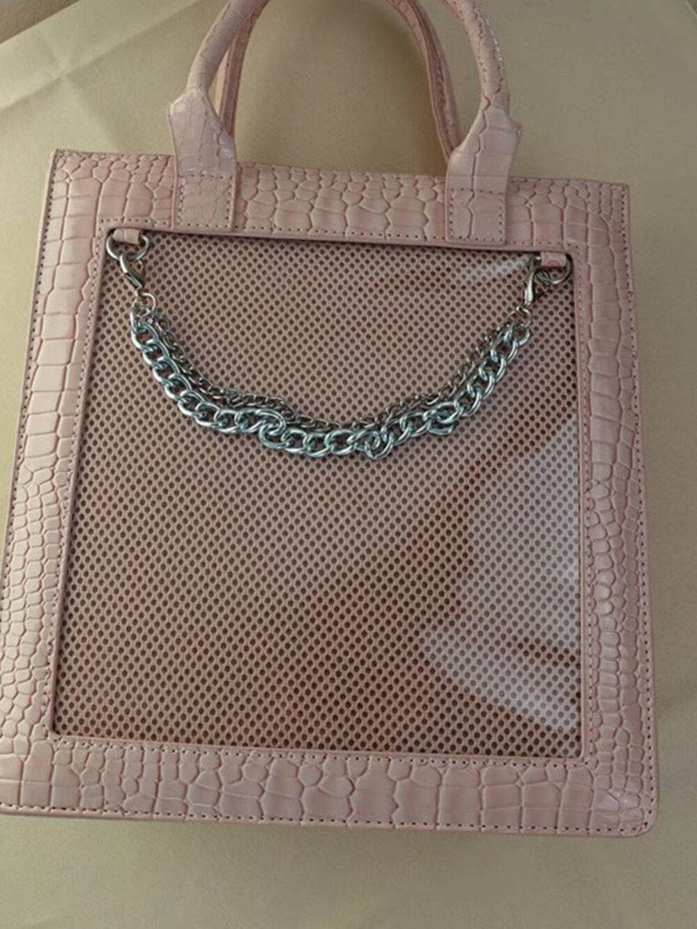 Blush Pink Crocodile Ita Bag Y2K Vegan Leather Crossbody Shoulder Bag Anime Bag